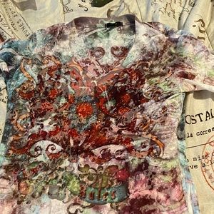 y2k red gems Multi color shirt